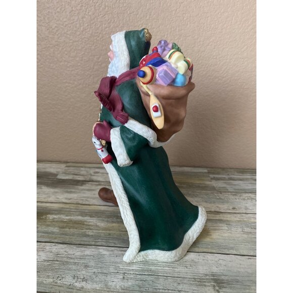Lenox Victorian Santa Figurine 1993 Fine Porcelain Christmas Decoration Green Co - Picture 2 of 13